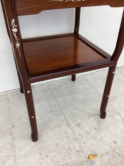 サイドテーブル ブラウン 螺鈿細工