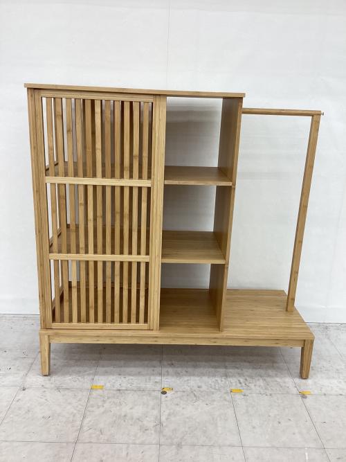 IKEA (イケア) ハンガーラック ナチュラル 1枚スライド扉 竹 NORDKISA 幅:約120㎝