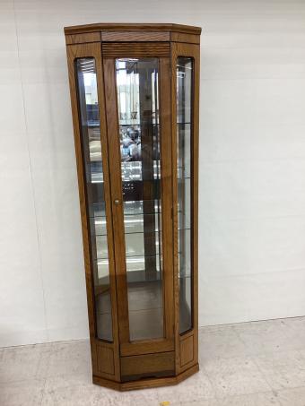 ㈲ハギタ コレクションボード ナチュラル ガラス扉/ダウンライト付/アンティーク調 木製