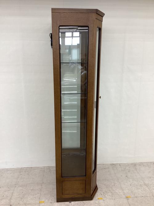 ㈲ハギタ コレクションボード ナチュラル ガラス扉/ダウンライト付/アンティーク調 木製