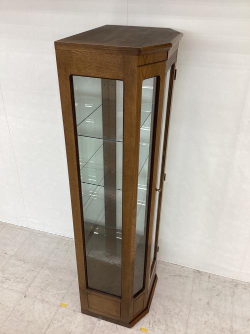 ㈲ハギタ コレクションボード ナチュラル ガラス扉/ダウンライト付/アンティーク調 木製