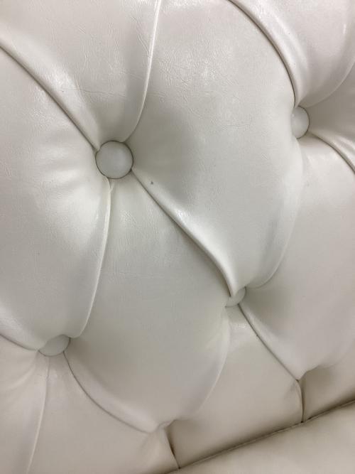 VINCENT (ヴィンセント) 1人掛けソファー ホワイト 合皮 チェスターフィールド