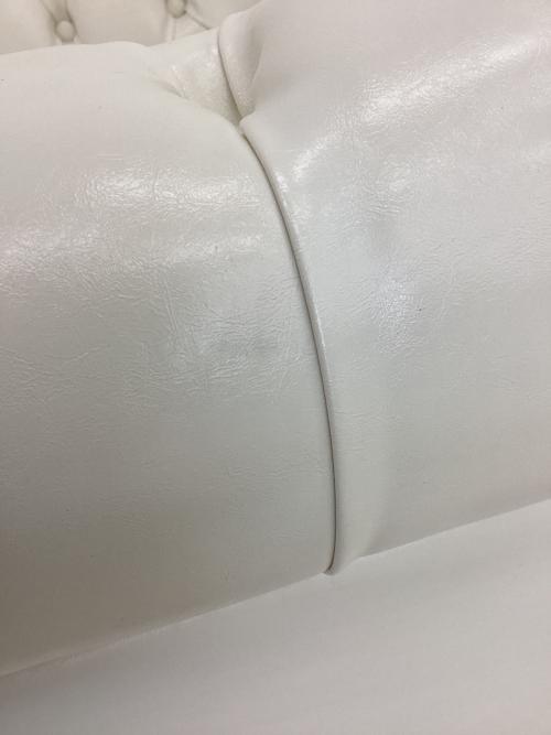 VINCENT (ヴィンセント) 1人掛けソファー ホワイト 合皮 チェスターフィールド