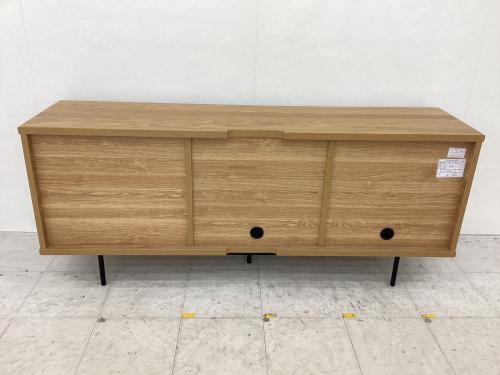 シギヤマ家具 (シギヤマカグ) テレビボード ナチュラル×ブラック オーク材 UNIF 1600 HIGH 幅:約160㎝
