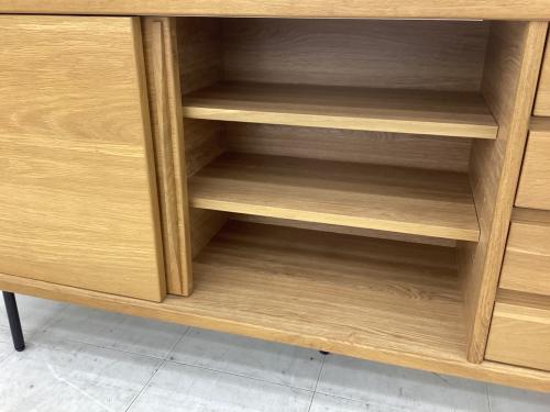 シギヤマ家具 (シギヤマカグ) テレビボード ナチュラル×ブラック オーク材 UNIF 1600 HIGH 幅:約160㎝