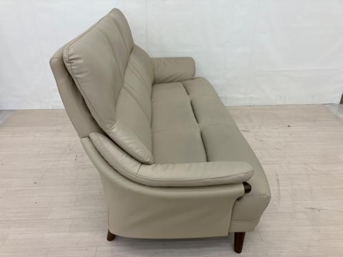 ソファ　傷あり　ベージュ　3人掛け 3人掛けソファー ベージュ×ブラウン 3人掛け 合皮｜トレファクONLINE