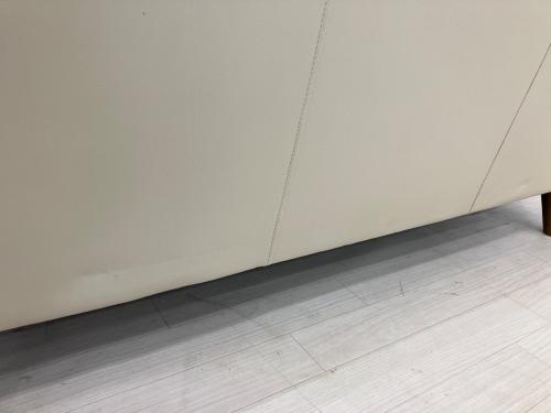 3人掛けソファー ベージュ×ブラウン 3人掛け 合皮