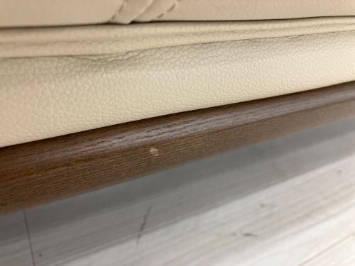 3人掛けソファー ベージュ×ブラウン 3人掛け 合皮