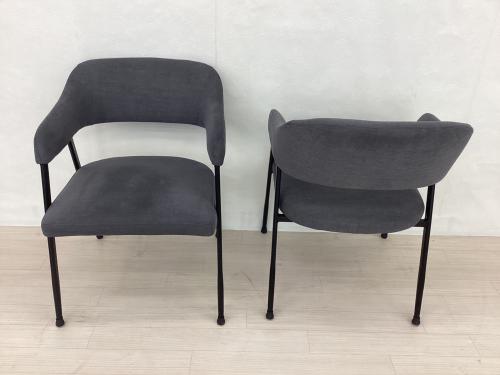 ニトリ ダイニング5点セット グレー×ホワイト 天板、脚スレ有