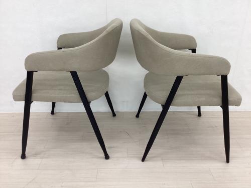 ニトリ ダイニング5点セット グレー×ホワイト 天板、脚スレ有