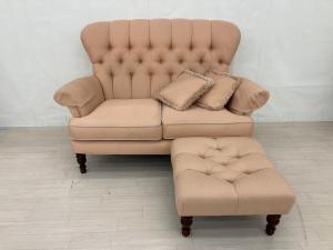 art forma (アートフォーマ) 2人掛けソファー ピンク 2人掛け/オットマン付き OSU001 ファブリック ヘイスティング