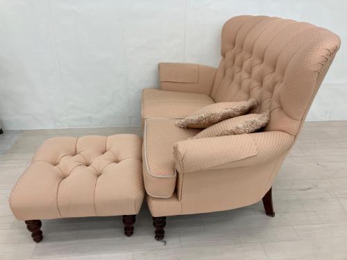 art forma (アートフォーマ) 2人掛けソファー ピンク 2人掛け/オットマン付き OSU001 ファブリック ヘイスティング