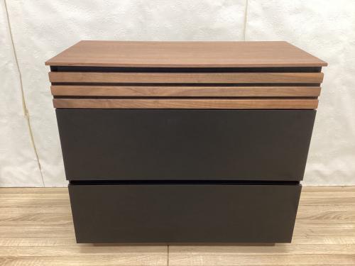 Alus Style (アルススタイル) 3段チェスト ブラウン×ブラック アルス幅８０．５チェスト 3段