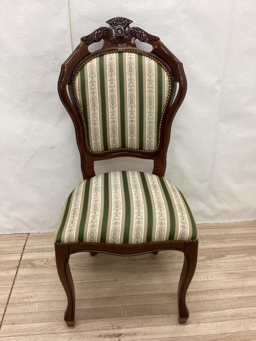 dinos (ディノス) ダイニングチェアー ブラウン×グリーン イタリア製縞柄ダイニングチェア