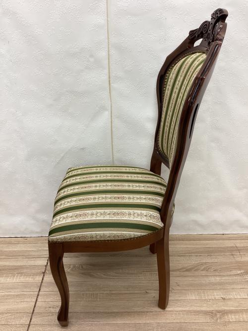 dinos (ディノス) ダイニングチェアー ブラウン×グリーン イタリア製縞柄ダイニングチェア