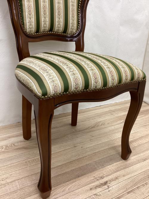 dinos (ディノス) ダイニングチェアー ブラウン×グリーン イタリア製縞柄ダイニングチェア