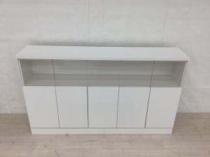 dinos (ディノス) サイドボード ホワイト ＬＥＤ付ギャラリ書棚