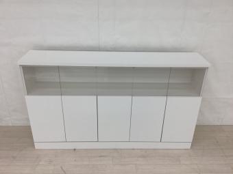 dinos (ディノス) サイドボード ホワイト ＬＥＤ付ギャラリ書棚