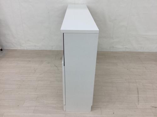 dinos (ディノス) サイドボード ホワイト ＬＥＤ付ギャラリ書棚