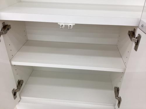 dinos (ディノス) サイドボード ホワイト ＬＥＤ付ギャラリ書棚