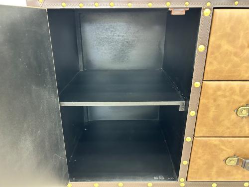 サンコウ トランクサイドボード ブラウン 2枚扉 YSN0036494 レトロ120