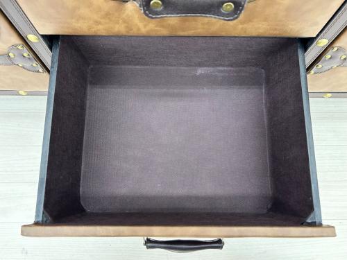 サンコウ トランクサイドボード ブラウン 2枚扉 YSN0036494 レトロ120