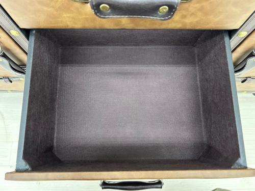 サンコウ トランクサイドボード ブラウン 2枚扉 YSN0036494 レトロ120