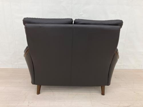 ニトリ 2人掛けソファー ブラック 合皮 Nシールド KOTEI2