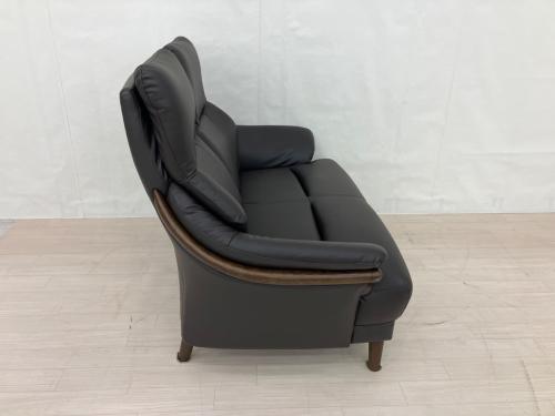 ニトリ 2人掛けソファー ブラック 合皮 Nシールド KOTEI2