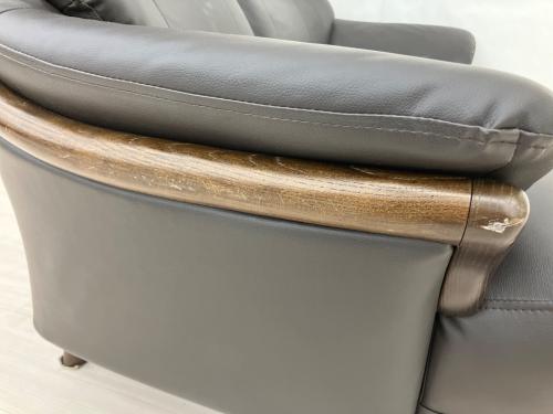 ニトリ 2人掛けソファー ブラック 合皮 Nシールド KOTEI2