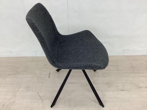 songdream (ソングドリーム) 回転式ダイニングチェア グレー×ブラック　ファブリック VIOLA(ヴィオラ)