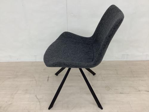 songdream (ソングドリーム) 回転式ダイニングチェア グレー×ブラック　ファブリック VIOLA(ヴィオラ)