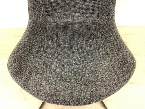 songdream (ソングドリーム) 回転式ダイニングチェア グレー×ブラック　ファブリック VIOLA(ヴィオラ)