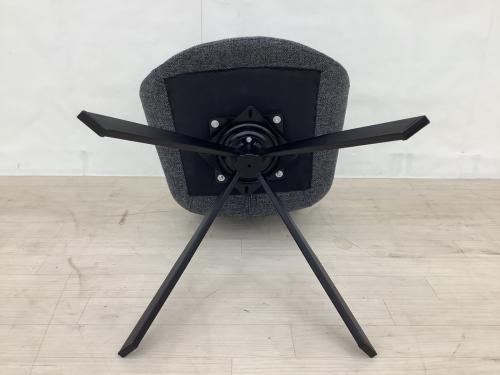 songdream (ソングドリーム) 回転式ダイニングチェア グレー×ブラック　ファブリック VIOLA(ヴィオラ)