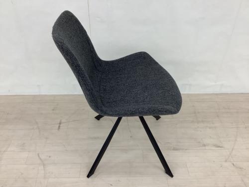 songdream (ソングドリーム) 回転式ダイニングチェア グレー×ブラック ファブリック VIOLA(ヴィオラ)