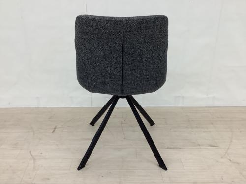 songdream (ソングドリーム) 回転式ダイニングチェア グレー×ブラック ファブリック VIOLA(ヴィオラ)