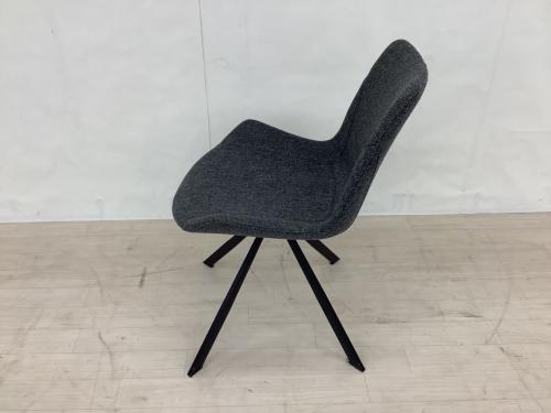 songdream (ソングドリーム) 回転式ダイニングチェア グレー×ブラック ファブリック VIOLA(ヴィオラ)