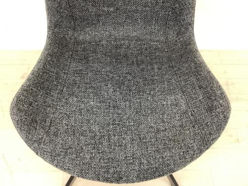 songdream (ソングドリーム) 回転式ダイニングチェア グレー×ブラック ファブリック VIOLA(ヴィオラ)