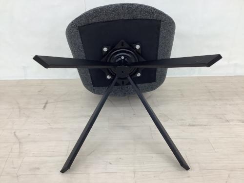 songdream (ソングドリーム) 回転式ダイニングチェア グレー×ブラック ファブリック VIOLA(ヴィオラ)