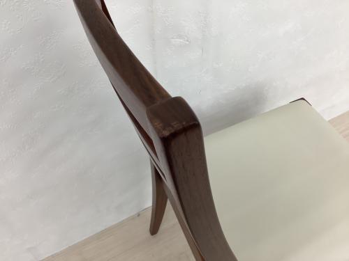 秋田木工 (アキタモッコウ) ダイニングチェアー ブラウン×ベージュ N-005 合皮×木製