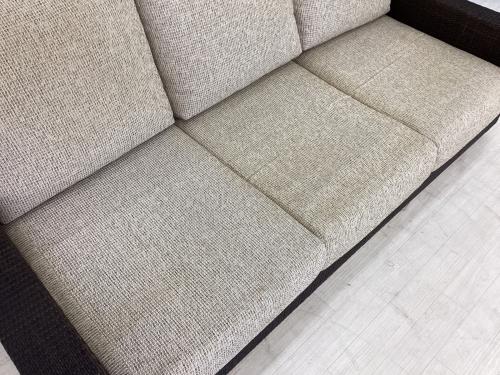 KAZAMA (カザマ) 3人掛けソファー ベージュ×ブラック