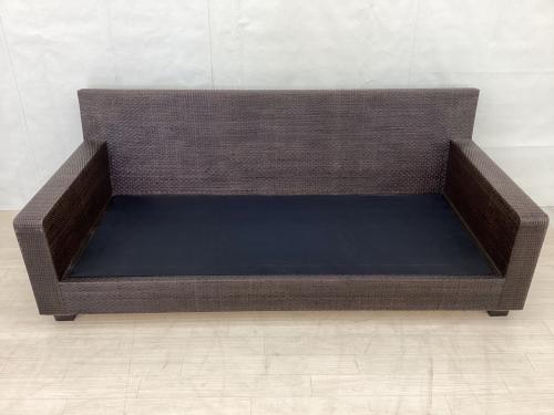 KAZAMA (カザマ) 3人掛けソファー ベージュ×ブラック