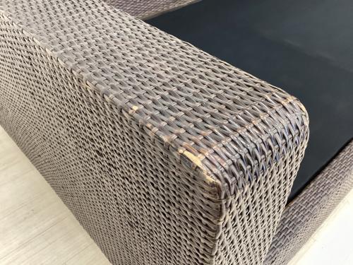 KAZAMA (カザマ) 3人掛けソファー ベージュ×ブラック