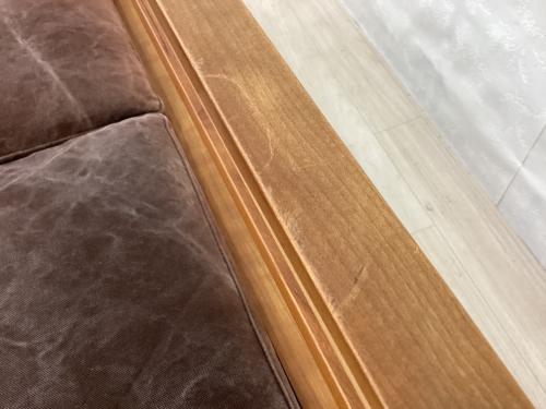 広松木工 (ヒロマツモッコウ) カウチソファー 幅:約196㎝ オレンジ×ブラウン RIPOSO 196