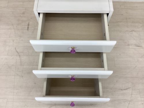 くろがね 学習机4点セット CD-CGX19 パープル×ホワイト ハート柄