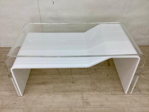 INSHORE (インショア) アクリルコンビテーブル　クリア＆ホワイト