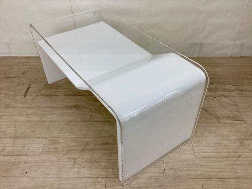 INSHORE (インショア) アクリルコンビテーブル　クリア＆ホワイト