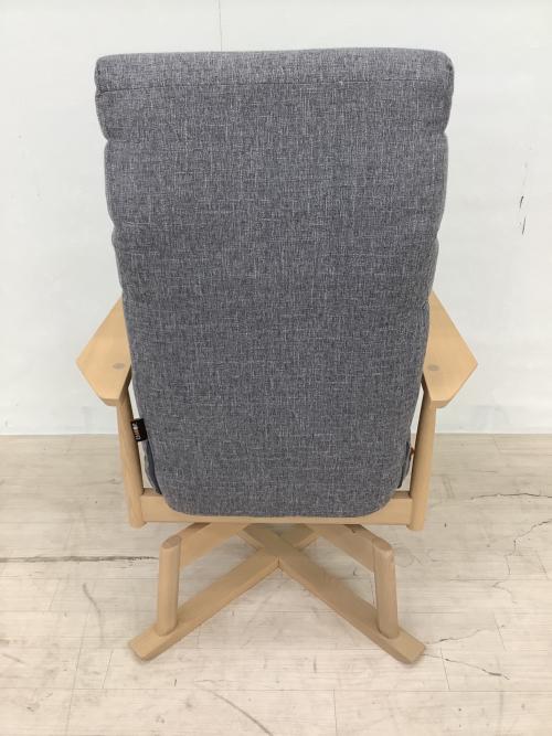 EMOOR 座椅子 os-c502 安全ストッパー付き 回転高座椅子 「みなも」 リクライニングチェア ロック機能 ナチュラル×グレー