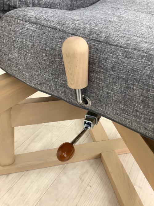 EMOOR 座椅子 os-c502 安全ストッパー付き 回転高座椅子 「みなも」 リクライニングチェア ロック機能 ナチュラル×グレー