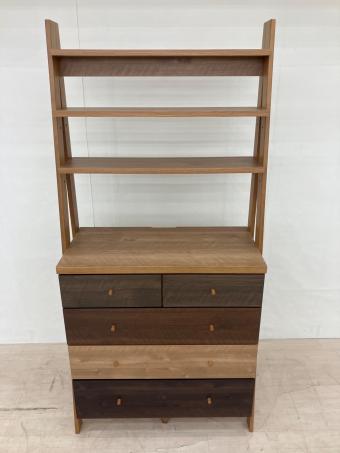 ニトリ チェストラック ブラウン×ナチュラル ランダム2 80